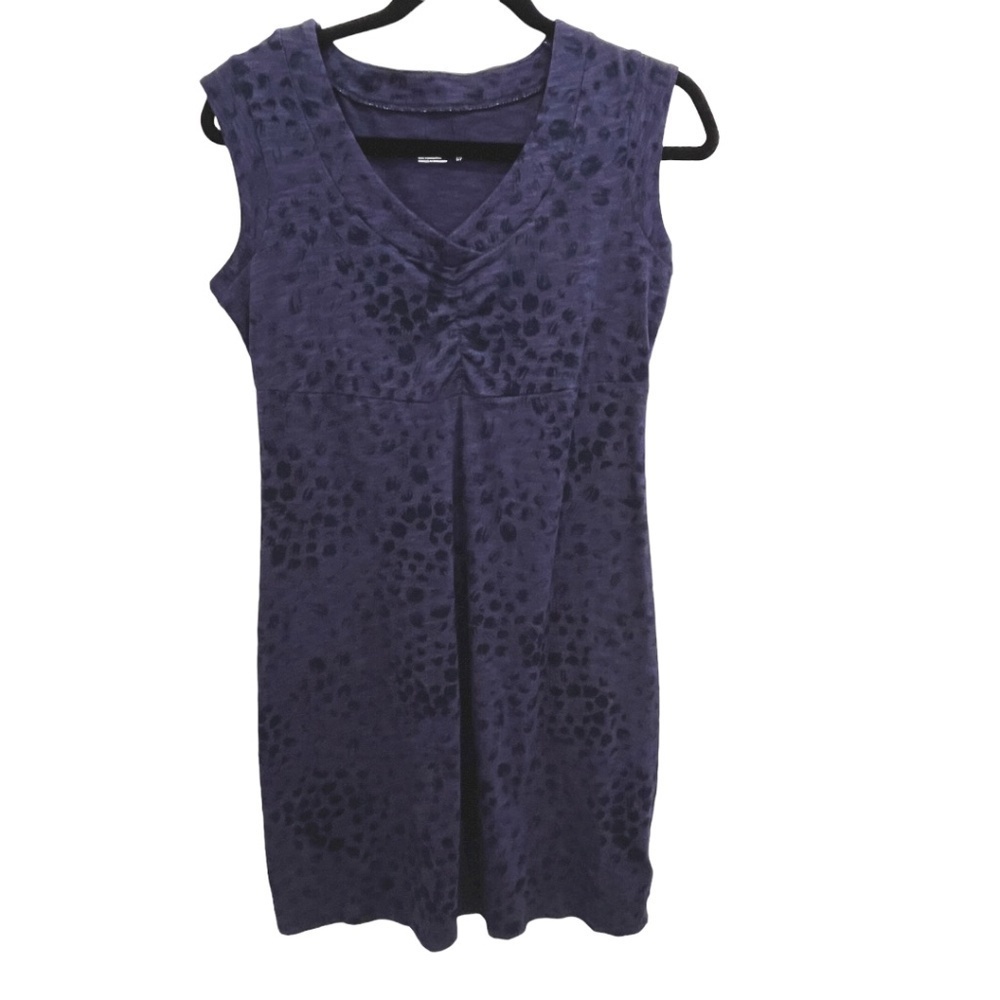𝅺columbia Women's Purple Cap Sleeve V Neck Stretch Knit Dress Size S
